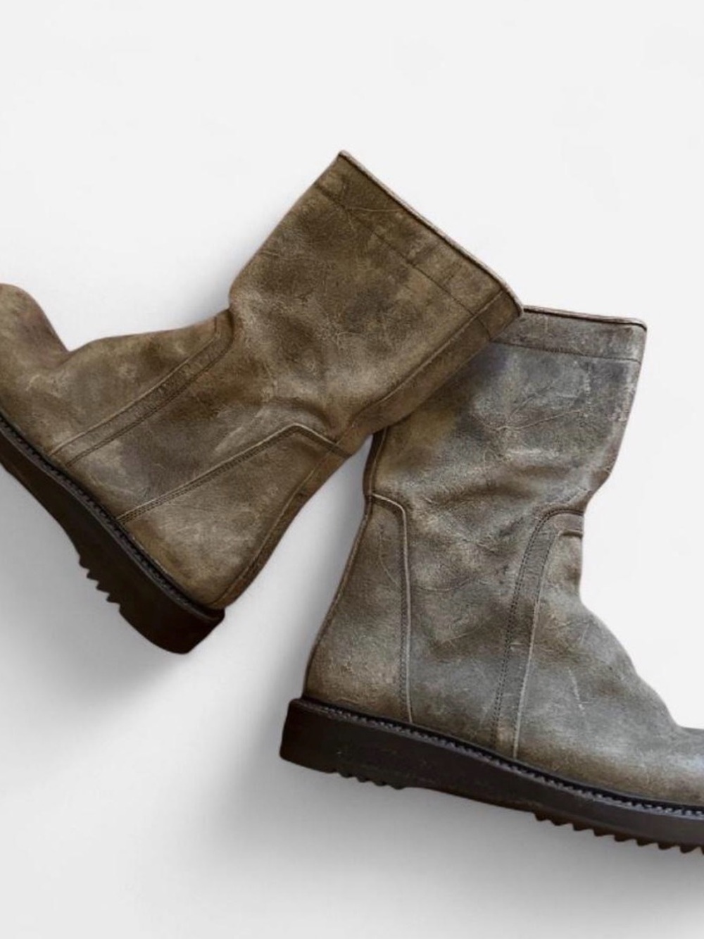 Rick Owens Suede Creeper Boots